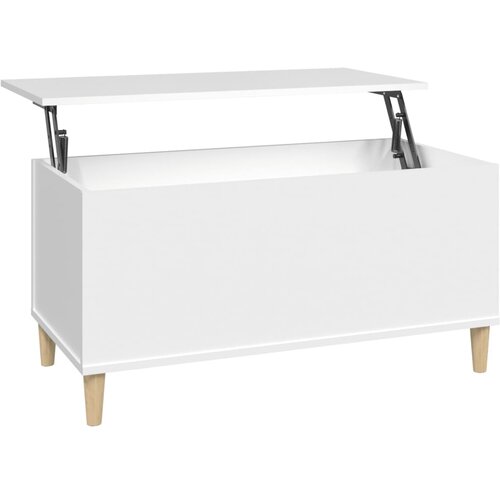 Maison Chic Klubska mizica - kavna mizica - Nizka mizica bela 90x44,5x45 cm inženirski les, (21754609) Cene