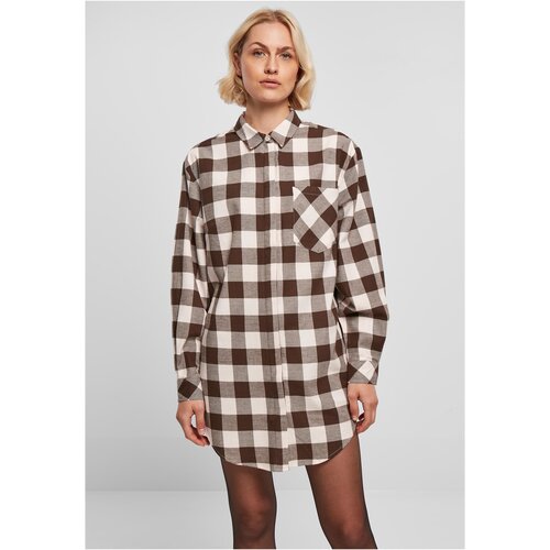 UC Ladies Ladies Oversized Check Flannel Shirt Dress pink/brown Cene