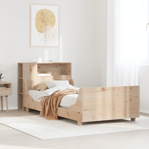 vidaXL Posteljni okvir brez vzmetnice 75x190 cm trdna borovina Cene