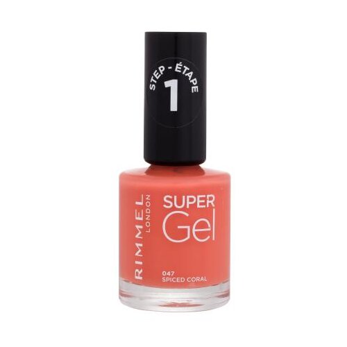Rimmel London Super Gel STEP1 gel lak za nohte 12 ml Odtenek 047 spiced coral Cene
