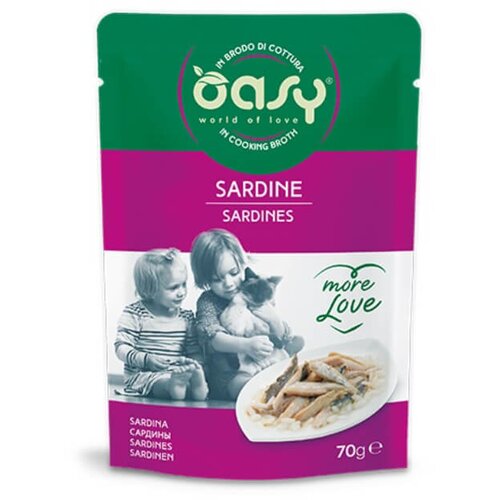 Oasy More Love Adult sardine v juhi, vrečka - 70 g 70 g Cene