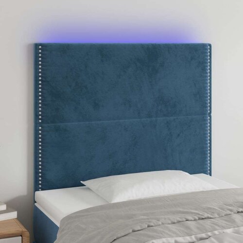  Posteljno vzglavje temno modro 80x5x118/128 cm žamet, (20953694) Cene