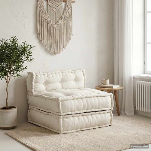  Modularna sofa krem boje 70x70x54, tkanina Cene
