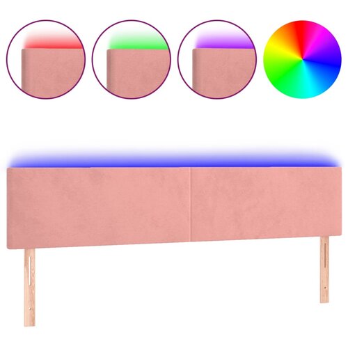 Maison Chic LED Posteljno vzglavje - Vzglavna omarica - Nočna omarica roza 180x5x78/88 cm žamet, (21710113) Cene