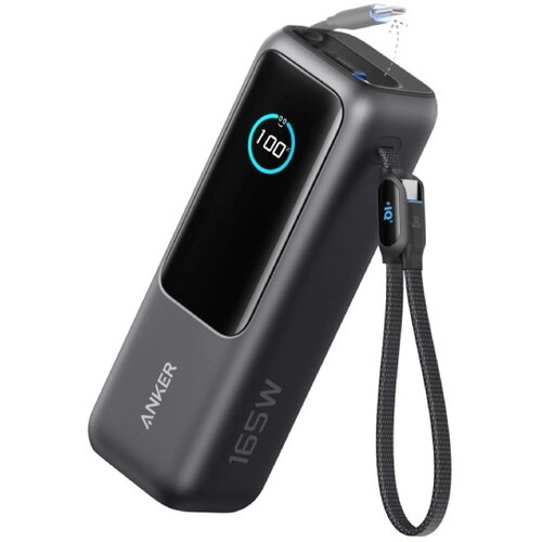Anker 25000mAh, 165W, sa ugrađenim USB-C kablom na izvlačenje, Power Bank crni Cene
