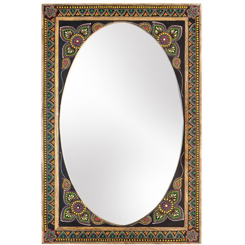 GINER Y COLOMER Večbarvno ogledalo iz mangovega lesa 90x60 cm, (22147732) Cene