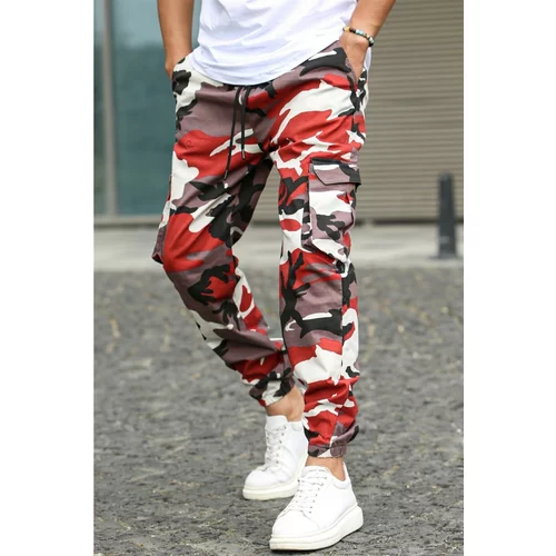 Madmext Men's Claret Red Camouflage Pants with Cargo Pocket 5447