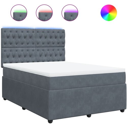 Maison Chic Box spring postelja - Vzmetna postelja z vzmetnico temno siva 160x200 cm žamet SL4886, (21902254) Cene