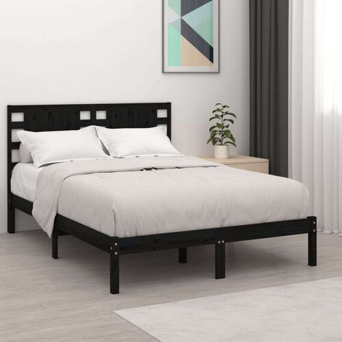  Za krevet od masivne borovine crni 200 x 200 cm Slike