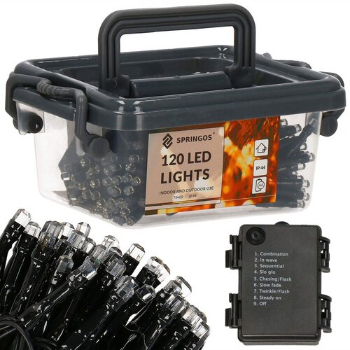 Springos set lampica, 120 LED, 9 m, hladno bijela Slike