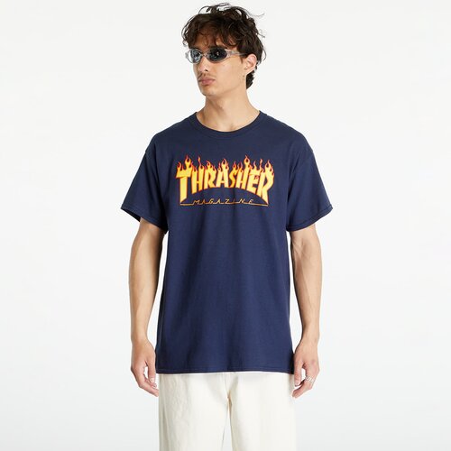 Thrasher Majica Flame Logo T-Shirt Navy Blue L Slike
