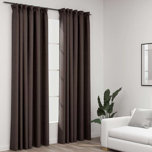  Zavjese za zamračivanje s kukama 2 kom smeđe-sive 140 x 245 cm Cijene