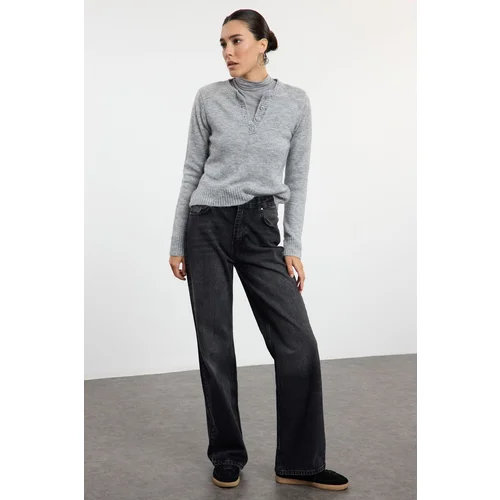 Trendyol Black High Waist Wide Leg Jeans