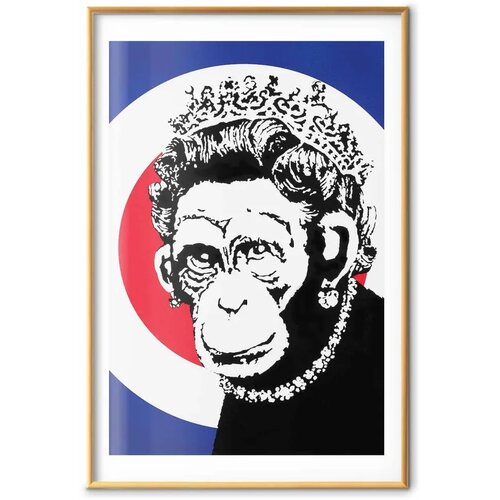  Plakat - Monkey Queen 21x30 Zlatni okvir s margom Slike