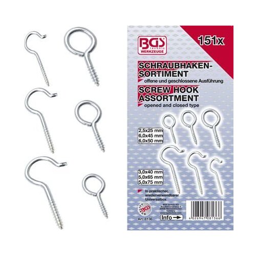BGS Set kukica s navojem 2.5-4.8mm 151dj. pro+ 8136 Slike
