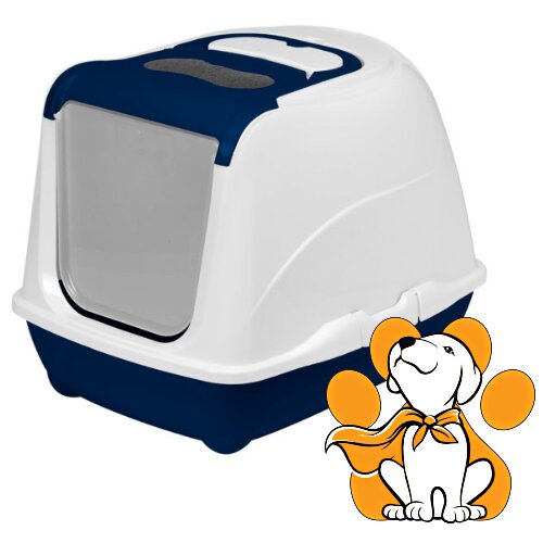 Moderna flip Cat Jumbo Blue Berry 57cm, Zatvoreni Toalet Za Mačke, Plavi Cene