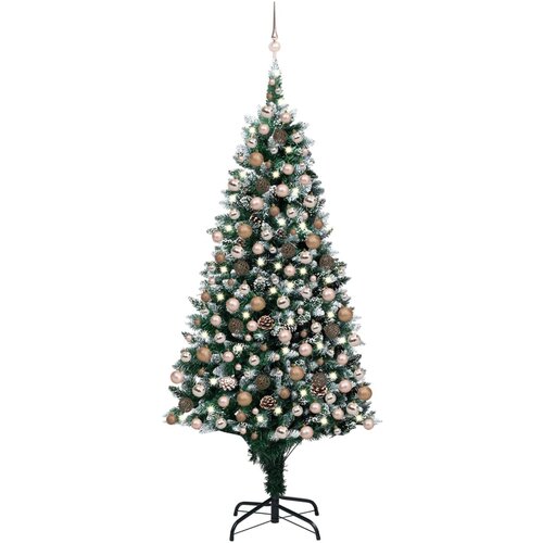  Umjetno božićno drvce LED s kuglicama i &amp;scaron;i&amp;scaron;kama 210 cm Slike