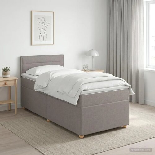  Boxspring krevet s madracem Sivosmeđa 90 x 200 cm Tkanina - Sivosmeđa 90 x 200 cm Dizajn linija Slike