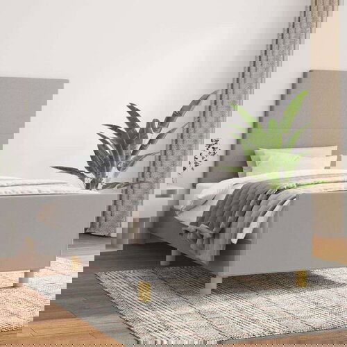  Posteljni okvir z vzglavjem svetlo siv 80x200 cm blago, (20788414) Slike