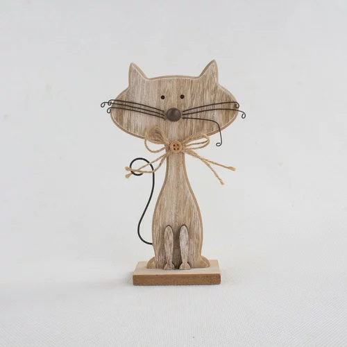 Dakls Drvena dekoracija u obliku mačke Cats, visina 18 cm
