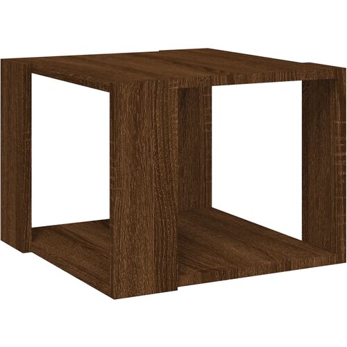Maison Chic Klubska mizica - kavna mizica - Nizka mizica rjavi hrast 40x40x30 cm konstruiran les, (21753007) Slike