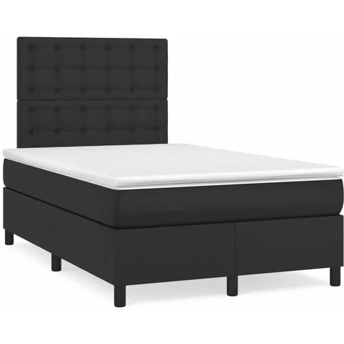 vidaXL Box spring postelja z vzmetnico črna 120x190 cm umetno usnje