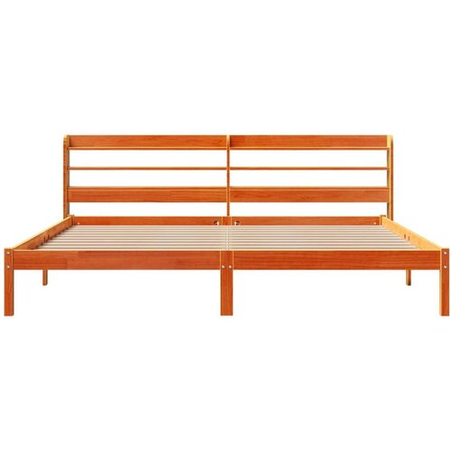 VidaXL okvir kreveta s uzglavljem vo&amp;scaron;tano smeđi 200x200 cm od borovine Slike