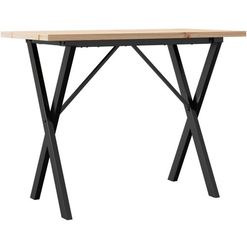 vidaXL Jedilna miza X okvir 100x50x75,5 cm trdna borovina lito železo, (21413539) Cene