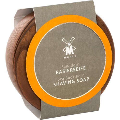 M&amp;uuml;hle Shaving Soap Wooden Bowl milo za britje za mo&amp;scaron;ke Sea Buckthorn 65 g Slike