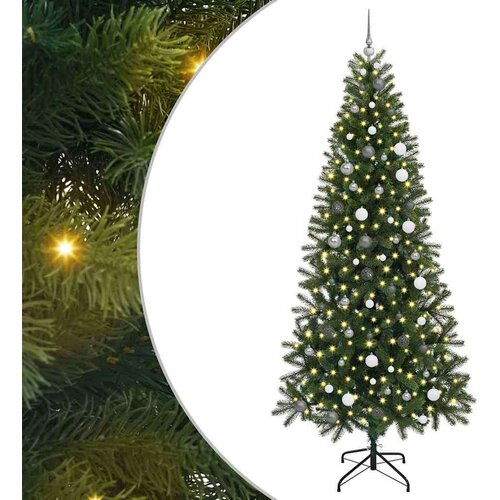 VidaXL Umjetno božićno drvce s stalakom Zelena 240 cm PE i PVC Slike