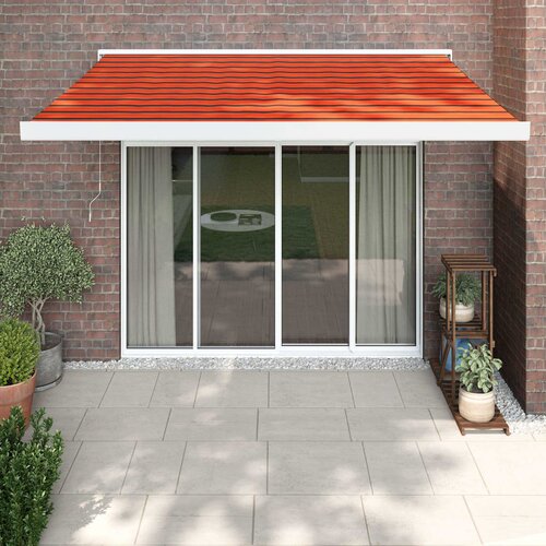 vidaXL Zložljiva tenda oranžna in rjava 3,5x2,5 m blago in aluminij Cene