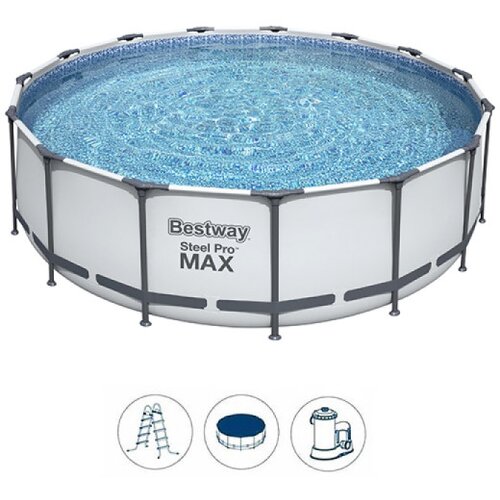 Bestway Bazen za dvoriste Pro Max sa celicnim ramom (kompletna oprema:filter pumpa,prekrivac I merdevine)457x122 cm (56438) Cene