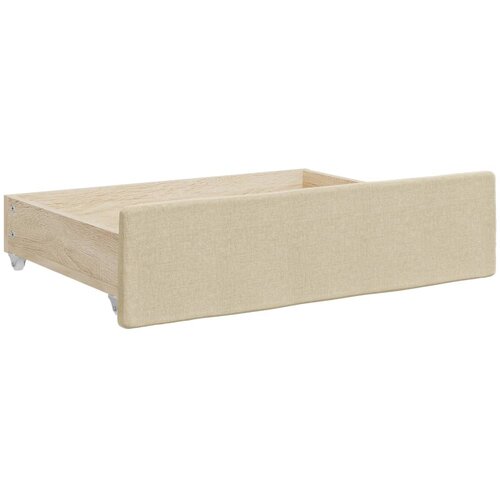  Dnevni krevet na razvlačenje s ladicama krem 100x200 cm tkanina Slike