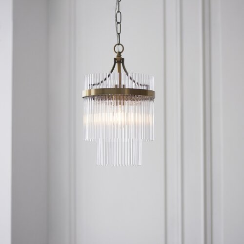  Endon 112572 - Luster na lancu MARIETTA 1xE27/10W/230V mesing/proziran Slike