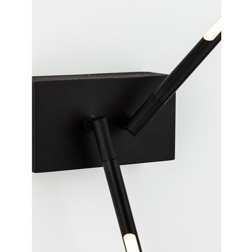 Nova Luce Crna metalna LED zidna lampa sa savitljivom konstrukcijom Raccio &amp;ndash; Slike