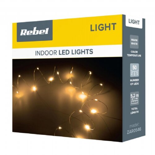 Rebel novoletne LED lučke za notranjo uporabo (topla bela), 50 mini lučk 5,2m Slike