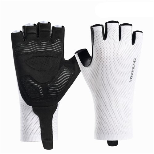 INF Kolesarske rokavice pol prstov, zračne z 5mm SBR blazinico White XL, (5000324353) Cene