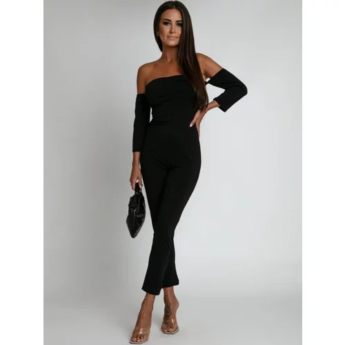 Fasardi Fitted black jumpsuit with Spanish flu
