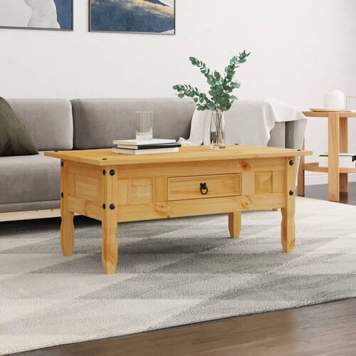vidaXL Klubska mizica mehi&scaron;ka borovina Corona Range 100x55x44 cm - - Rjava - 16.35 - N/A - 2025- Cene