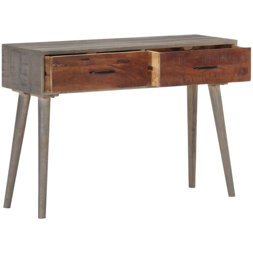 Maison Chic konzolna miza - miza ob steni siva 110x35x75 cm trden robusten mangov les, (21786519) Cene