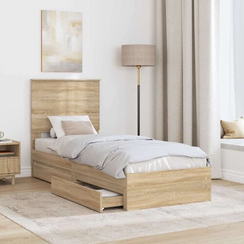  Krevet s od storage Sonoma hrast 75 x 190 cm Konstruirano drvo Slike