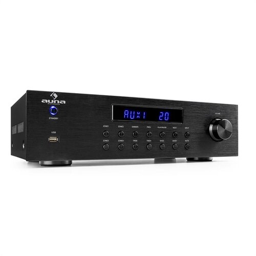 Auna AV2-CD850BT, 4-zona stereo pojačalo, 8 x 50 W RMS, bluetooth, USB, CD, crni Cijene