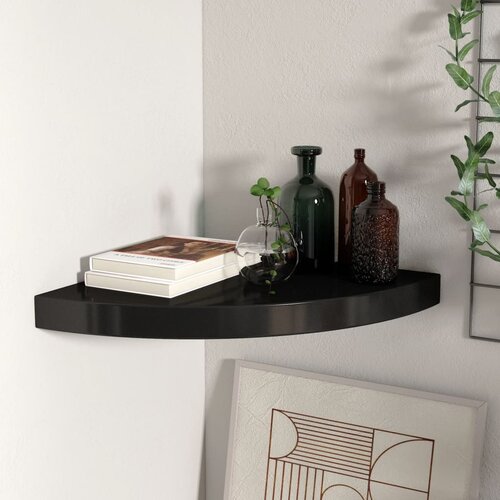  Plutajuća kutna polica crna 35 x 35 x 3,8 cm MDF Cijene