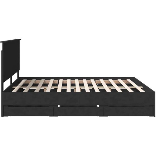  Okvir za krevet Crna 200 x 200 cm Inženjersko Drvo - Crna 200 x 200 cm Slike