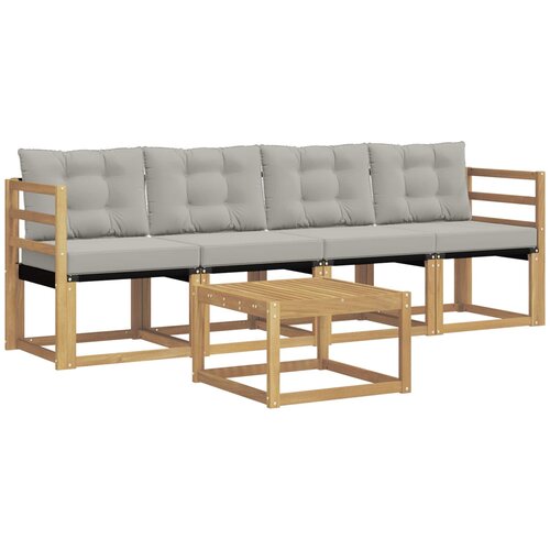 vidaXL Zunanja garnitura za sedenje 5 pcs Bela in svetlo siva, (5000281535) Cene