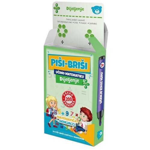 Odeon kids Edukativne karte pi&amp;scaron;i bri&amp;scaron;i+marker:dijeljenje Slike