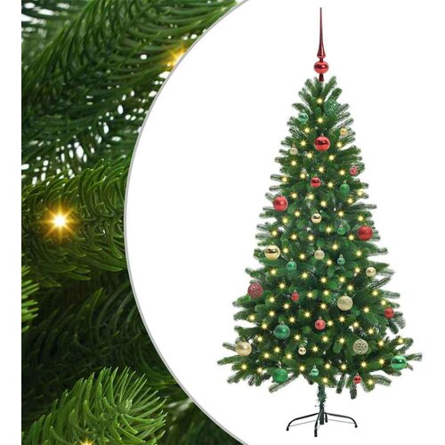VidaXL Božićno drvce s 150 LED svjetlima s stalakom Zelena 150 cm PE Slike