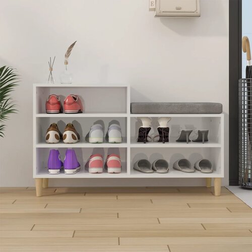  za cipele sjajni bijeli 102x36x60 cm konstruirano drvo Slike
