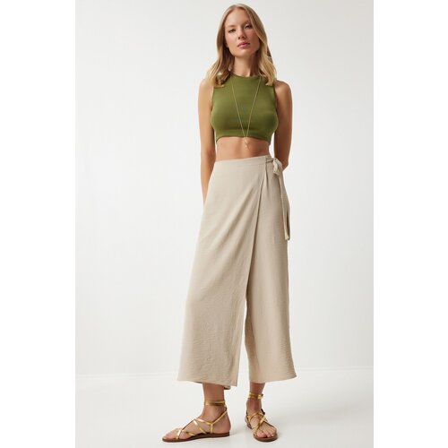 Happiness İstanbul Women's Cream Skirt Look Ayrobin Shalwar Trousers Slike