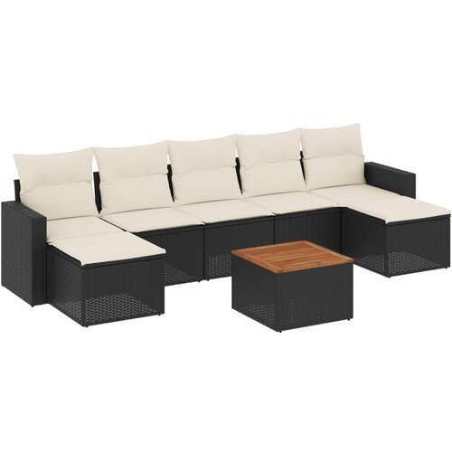  8-dijelni set vrtnih sofa od poliratana s jastucima bež Slike
